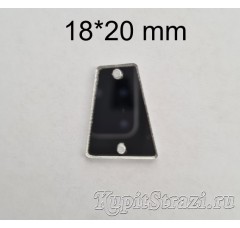Форма P27 - 18*20 mm (серебро) пришивные акриловые зеркала