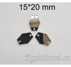 Форма P29 - 15*20 mm (серебро) пришивные акриловые зеркала