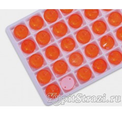 Круглые пришивные стразы Neon Orange (неон орандж) - 12 мм