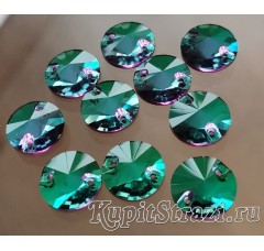 Круглые пришивные стразы Emerald - 10 мм