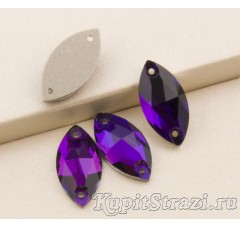 Лодочка (navette) Purple velvet - 12 мм - Пришивные стразы